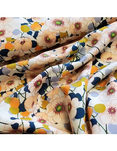 Tissu, Viscose Imprimée Fleuri, Multicolore, Laize 145 cm, 100% Viscose 152g/m²