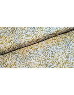 Viscose imprimée, voile plumetis, feuilles