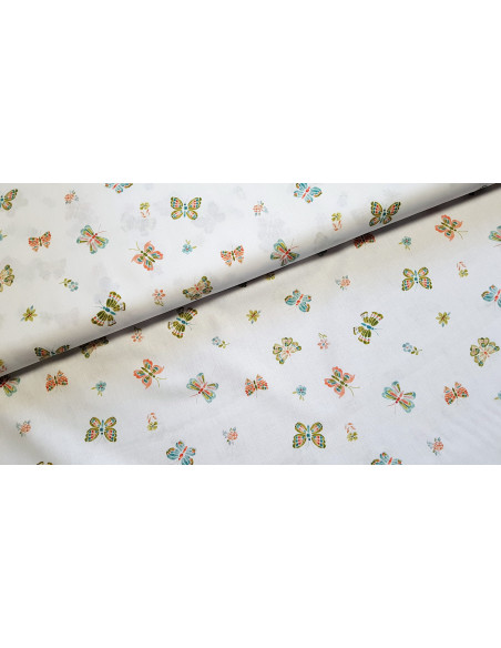 Popeline de coton, papillons