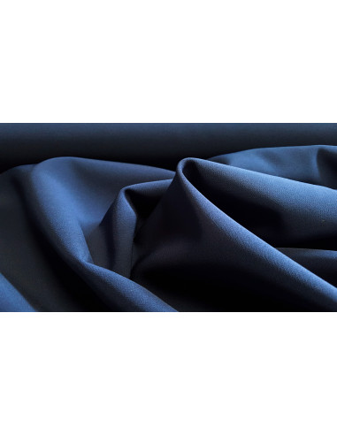Sergé microfibre, stretch, bleu marine