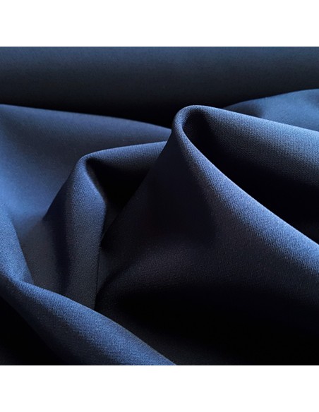 Tissu, Sergé Microfibre Stretch, Bleu Marine, Laize 145 cm, 94% Polyester 6% Élasthanne
