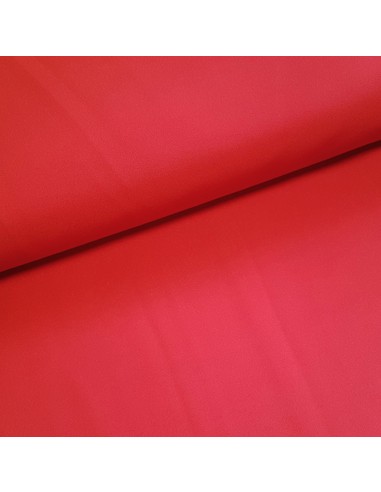 Tissu, Sergé Microfibre Stretch, Rouge Intense, Laize 145 cm, 94% Polyester 6% Élasthanne