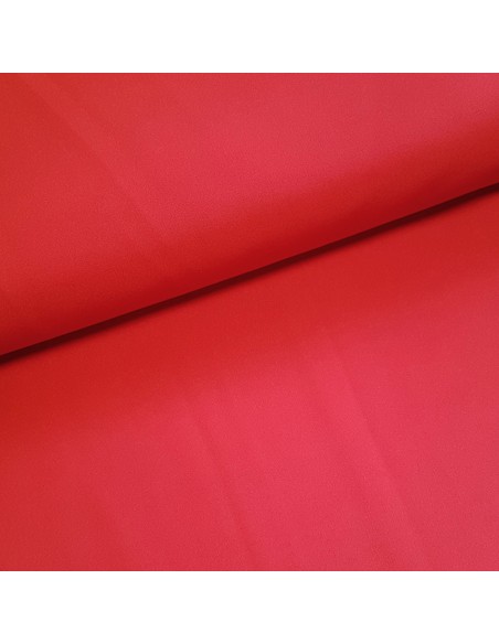 Tissu, Sergé Microfibre Stretch, Rouge Intense, Laize 145 cm, 94% Polyester 6% Élasthanne