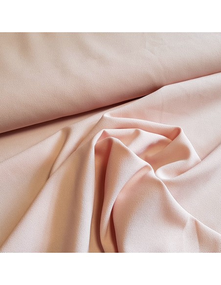 Tissu, Crêpe Léger Uni, Rose Poudré, Laize 147 cm, 100% Polyester 169g/m²