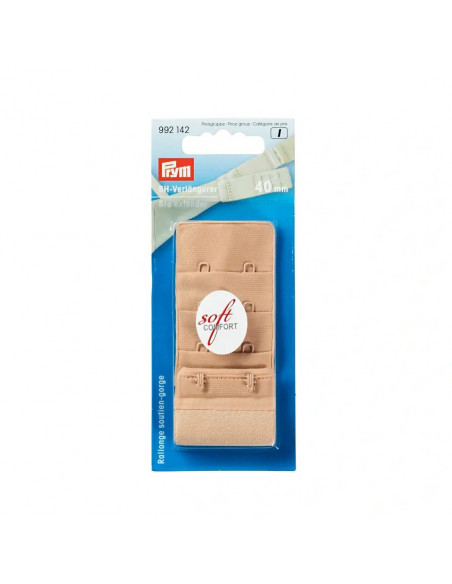 Rallonge attache de soutien-gorge, crochet 3x2, 40mm, couleur chair