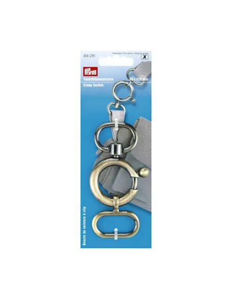 Boucle ceinture à clip Prym laiton 35 mm | Zephyr Tissus