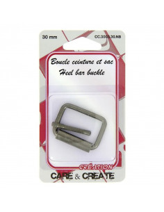 Boucle de ceinture et sac, 30mm, argent, mat