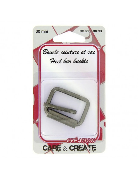 Boucle de ceinture et sac, 30mm, argent, mat