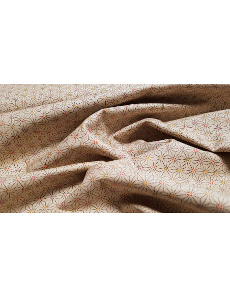 Popeline de coton, étoiles géométriques