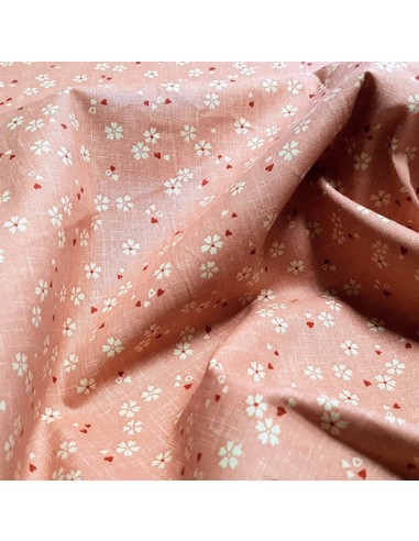 Tissu, Popeline de Coton, Fleurs de Cerisier, Rose, Laize 150 cm, 100% Coton