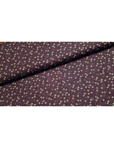 Popeline de coton, fleurs de cerisier, violet