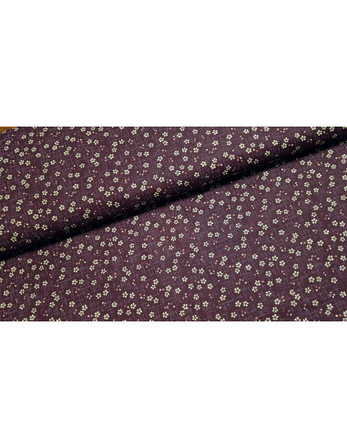 Popeline de coton, fleurs de cerisier, violet