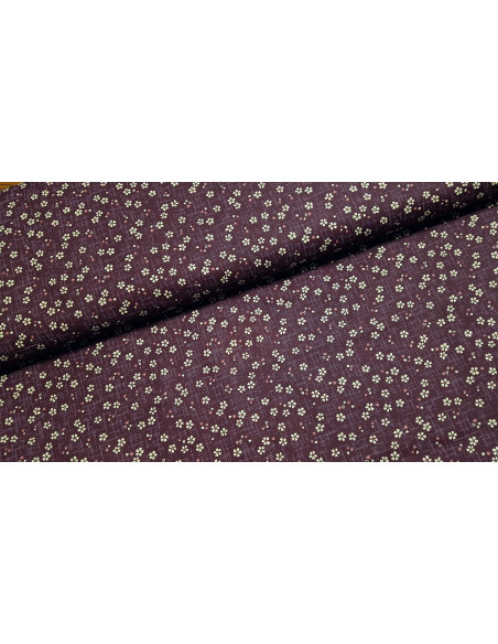 Popeline de coton, fleurs de cerisier, violet
