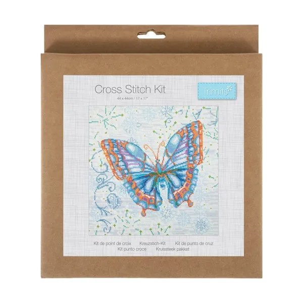 Kit de point de croix compté représentant un papillon coloré