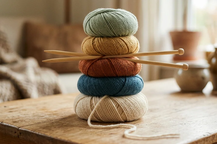Pelotes de laine et matériel de loisirs créatifs en boutique