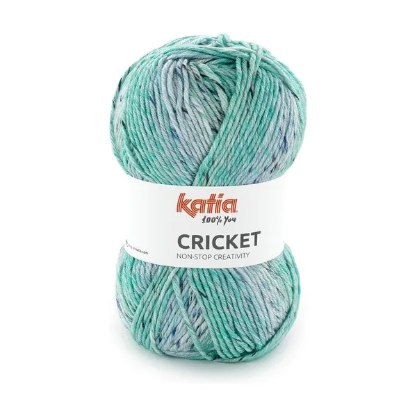 Pelote de laine Katia Cricket, vert d'eau chiné
