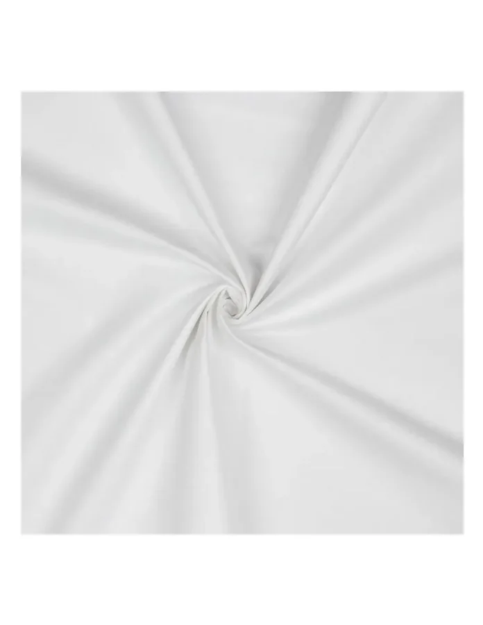 Popeline de coton unie blanche, tissage serré et mat, tombé souple