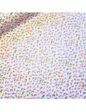 Tissu, Coton Enduit Papillons, Blanc, Laize 160 cm, 100% Coton 190g/ml