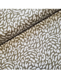 Tissu, Lin Viscose Imprimé Félin, Tons Fauves, Laize 135 cm, 55% Lin 45% Viscose