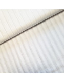 Tissu, Voile de Coton Lurex Rayé, Écru Argent, Laize 142 cm, 98% Coton 2% Lurex 115g/m²