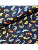 Tissu, Jersey de Coton Digital Caméléons, Marine Tropical, Laize 150 cm, Coton Stretch Oeko-Tex® Bio