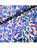 Tissu, Crêpe, Tâches Bleues et Roses, Laize 145 cm, 100% Polyester