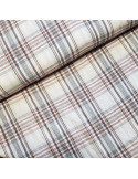 Tissu, Madras, Beige Terracotta, Laize 135 cm, 99% Coton 1% Elasthanne