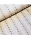 Tissu, Toile Rayée, Beige Écru, Laize 140 cm, Mélange Lin Coton