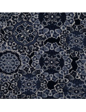 Tissu, Viscose Imprimée Arabesques, Bleu, Laize 140 cm, 100% Viscose 115g/m²