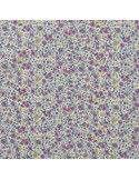 Tissu, Popeline de Coton Fleurie, Violettes, Laize 150 cm, 100% Coton 75g/m²