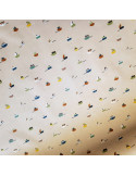 Tissu, Coton Enduit Petits Bateaux Rayés, Marine Multicolore, Laize 150 cm, 80% Coton 20% Acrylique 207g/ml