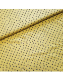 Tissu, Viscose Imprimée Cœurs, Jaune Vert, Laize 140 cm, 100% Viscose 110g/m²