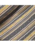 Tissu, Jacquard Rayures, Ocre et Noir, Laize 150 cm, 62% Coton 38% Polyester