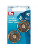 Boutons pression à coudre, Prym, Laiton antique, 30 mm, Laiton