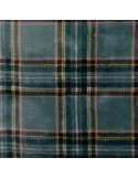 Tissu, Polaire Doudou Imprimée Carreaux, Vert Sapin, Laize 150 cm, 100% Polyester 250g/m²
