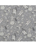Tissu, Jersey de Coton Imprimé Super Ourson Magique, Change de Couleur au Soleil, Laize 150 cm, Coton Stretch Oeko-Tex