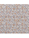 Tissu, Popeline de Coton Fleurie, Terra Cotta Mauve Rose, Laize 150 cm, 100% Coton 75g/m²