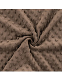 Tissu, Polaire Minky Pois Reliefs, Marron Doux, Laize 150 cm, 100% Polyester 255g/m²