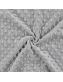 Tissu, Polaire Minky Pois Reliefs, Gris Clair, Laize 150 cm, 100% Polyester 255g/m²