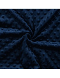 Tissu, Polaire Minky Pois Reliefs, Bleu Marine, Laize 150 cm, 100% Polyester 255g/m²