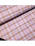 Tissu, Tartan Écossais Chic, Mauve et Terra Cotta, Laize 145 cm, Polyester Viscose Spandex 324g/ml