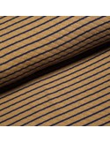Tissu, Matelassé Rayures, Marine et Terra Cotta, Laize 150 cm, 70% Coton 30% Polyester