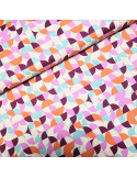 Tissu, Popeline de Coton Géométrique, Multicolore, Laize 150 cm, 100% Coton 107g/m²