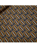 Tissu, Toile Déperlante Motif Manioc, Havane, Laize 150 cm, 100% Polyester