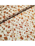 Tissu, Viscose Lurex Imprimée Savane, Multicolore Doré, Laize 140 cm, 100% Viscose 154g/m²