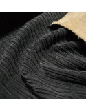 Tissu, Velours Larges Côtes Envers Fourrure, Noir Anthracite, Laize 150 cm, 92% Polyester 8% Polyamide 645g/ml