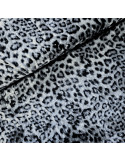 Tissu, Velours Imprimé Panthère, Noir, Laize 145 cm, 95% Polyester 5% Élasthanne 200g/m²