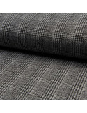Tissu, Jersey Prince de Galles, Noir Lurex Argenté, Laize 150 cm, Polyester Viscose Lurex Stretch Oeko-Tex