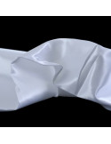 Tissu, Doublure Satin Unie, Blanc Pur, Laize 150 cm, 100% Polyester