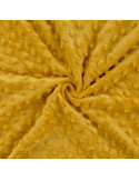 Tissu, Polaire Minky Pois Reliefs, Jaune Moutarde, Laize 150 cm, 100% Polyester 255g/m²